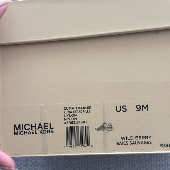 Michael Kors (Not Outlet ) Wild Berry Pink White Leather Suede Sneakers Size 9 - Picture 4 of 14